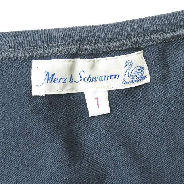 Merz b.Schwanen メルツベーシュヴァーネン 1/4 button facing 半袖ヘンリーネックTシャツ 7 ネイビー コットン トップス |  | 02
