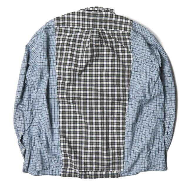 ウィッフル WIFFLE リメイクチェックBDシャツ M グリーン/ブルー 長袖 再構築 Ralph Lauren トップス |  | 01
