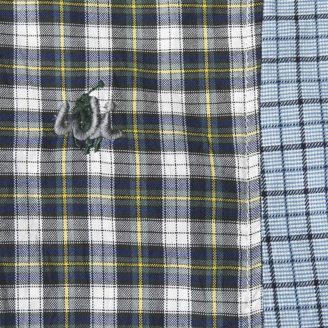 ウィッフル WIFFLE リメイクチェックBDシャツ M グリーン/ブルー 長袖 再構築 Ralph Lauren トップス |  | 04