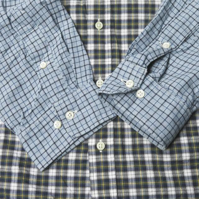 ウィッフル WIFFLE リメイクチェックBDシャツ M グリーン/ブルー 長袖 再構築 Ralph Lauren トップス |  | 05