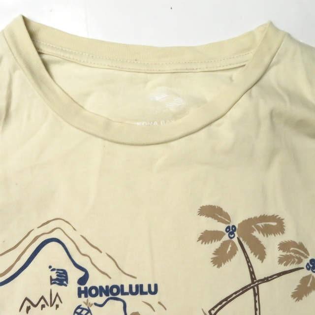 コナベイハワイ KONABAY HAWAII オアフ島Tシャツ M ベージュ 半袖 プリント フラガール ホノルル ヤシの木 オアフ トップス |  | 03