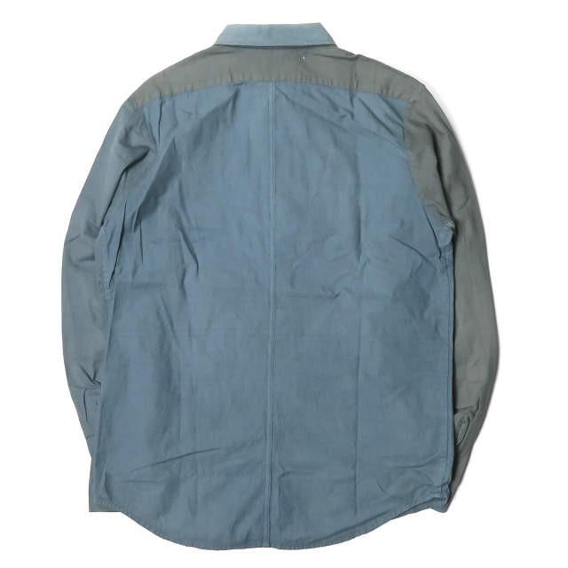 ジ エッセンス THE ESSENCE ドイツ製 パネル切替 レギュラーカラーシャツ 9816027 S ネイビー/グレー 長袖 FRANK LEDER トップス |  | 01