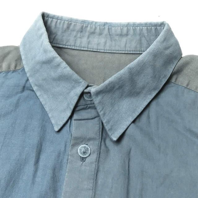 ジ エッセンス THE ESSENCE ドイツ製 パネル切替 レギュラーカラーシャツ 9816027 S ネイビー/グレー 長袖 FRANK LEDER トップス |  | 03