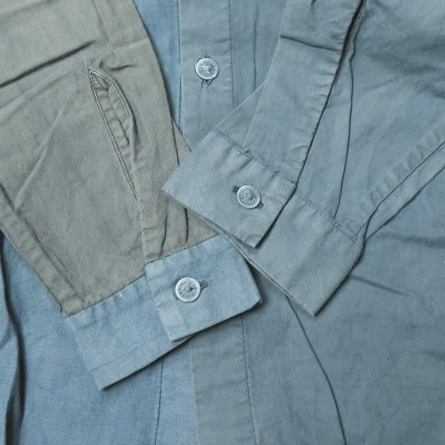 ジ エッセンス THE ESSENCE ドイツ製 パネル切替 レギュラーカラーシャツ 9816027 S ネイビー/グレー 長袖 FRANK LEDER トップス |  | 07