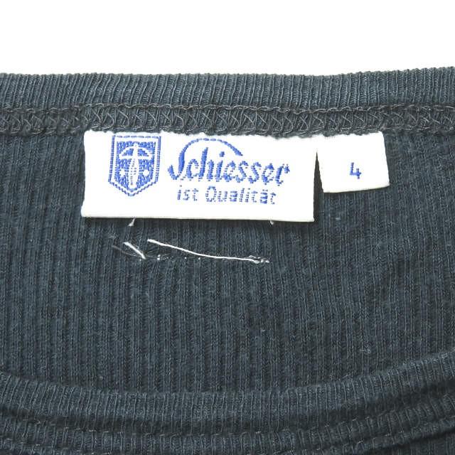 シーサー Schiesser コットンリブクルーネックTシャツ 4/S ネイビー 半袖 トップス |  | 02