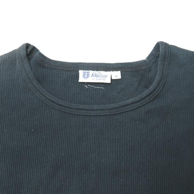 シーサー Schiesser コットンリブクルーネックTシャツ 4/S ネイビー 半袖 トップス |  | 03