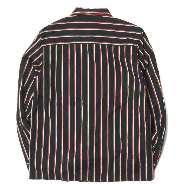 スリーピージョーンズ SLEEPY JONES アメリカ製 コットンストライプパジャマシャツ 1339-343-0911 S ダークネイビー/レッド 長袖 パイピング トップス |  | 01