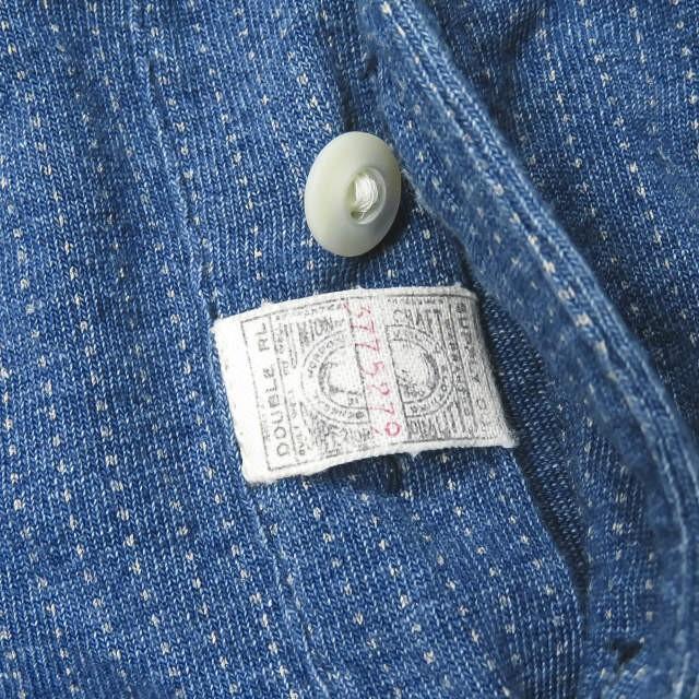 ダブルアールエル RRL INDIGO HENLEY NECK SHIRT インディゴストライプ 