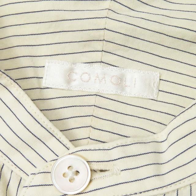 コモリ COMOLI 16SS 日本製 ピンストライプバンドカラーシャツ