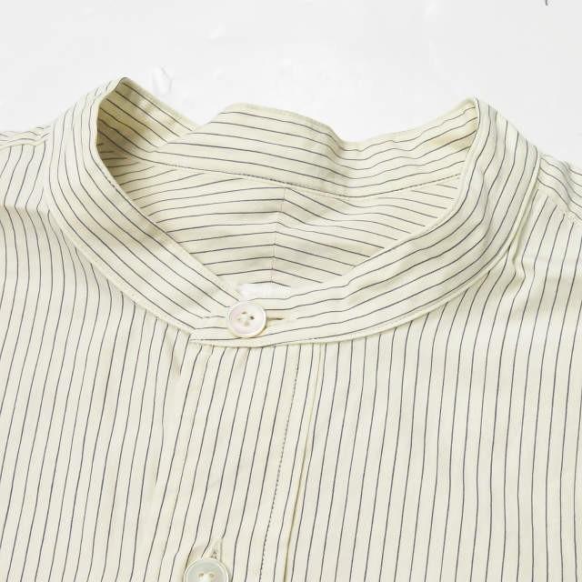 COMOLI コモリ シルク100 ストライプ　バンドカラー　シャツワンピース COMOLI コモリ ストライプ バンドカラーシャツ 100%シルク