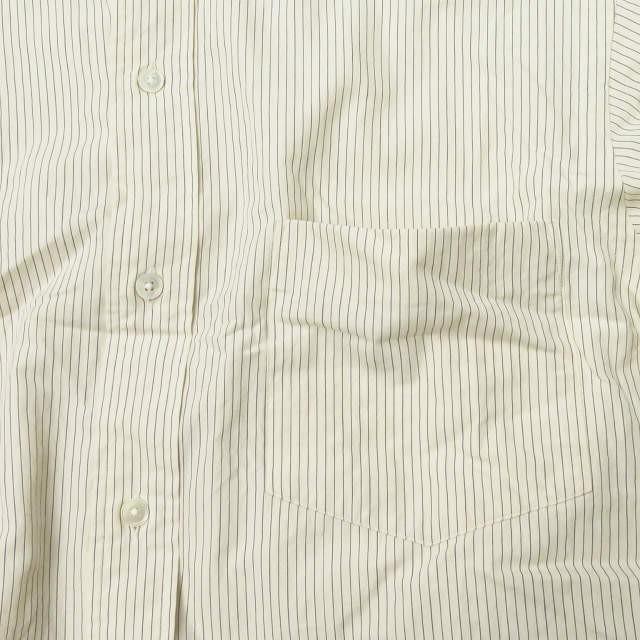 コモリ COMOLI 16SS 日本製 ピンストライプバンドカラーシャツ