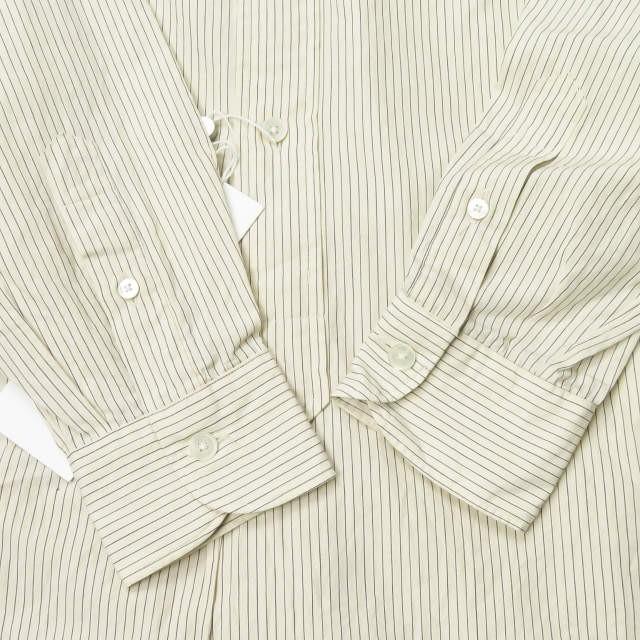 コモリ COMOLI 16SS 日本製 ピンストライプバンドカラーシャツ