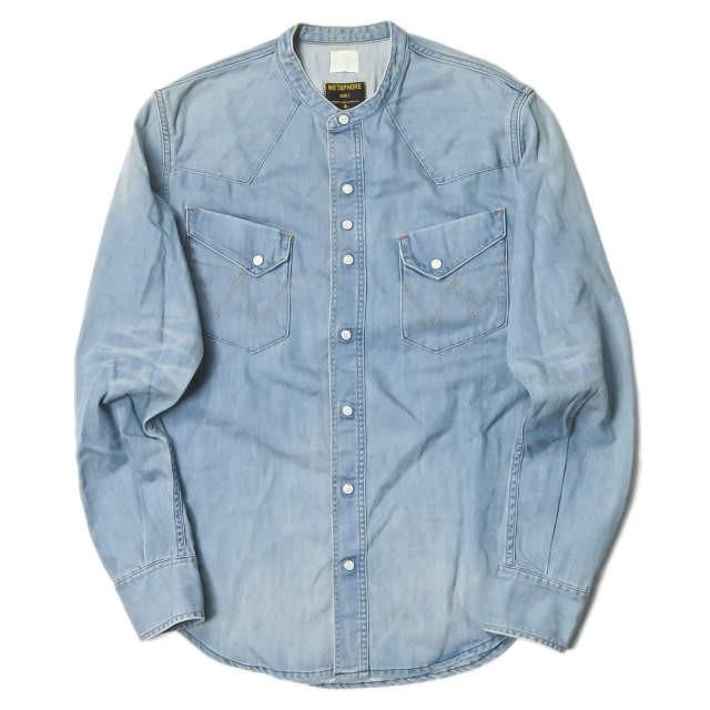 メタファー ラングラー ビューティーアンドユース Metaphore X Wrangler X Beauty Youth ノーカラーデニムシャツ Ws9036 1 インディゴ バンド 長袖 Mc Loopヤフーショッピング店 通販 Yahoo ショッピング