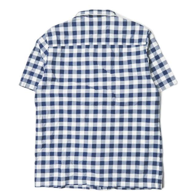 スリーピージョーンズ SLEEPY JONES ポーランド製 ブロックチェックパジャマシャツ  M ネイビー/ホワイト 半袖 ショートスリーブ ギンガムチェック トップス |  | 01