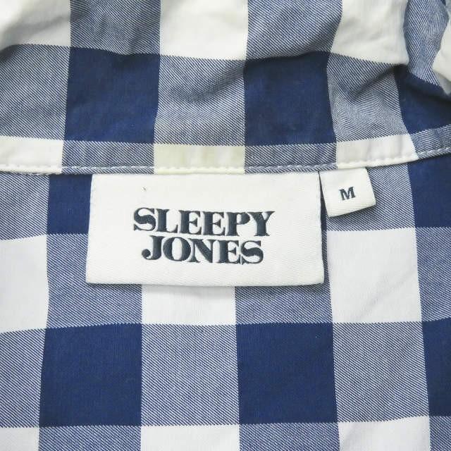 スリーピージョーンズ SLEEPY JONES ポーランド製 ブロックチェックパジャマシャツ  M ネイビー/ホワイト 半袖 ショートスリーブ ギンガムチェック トップス |  | 02