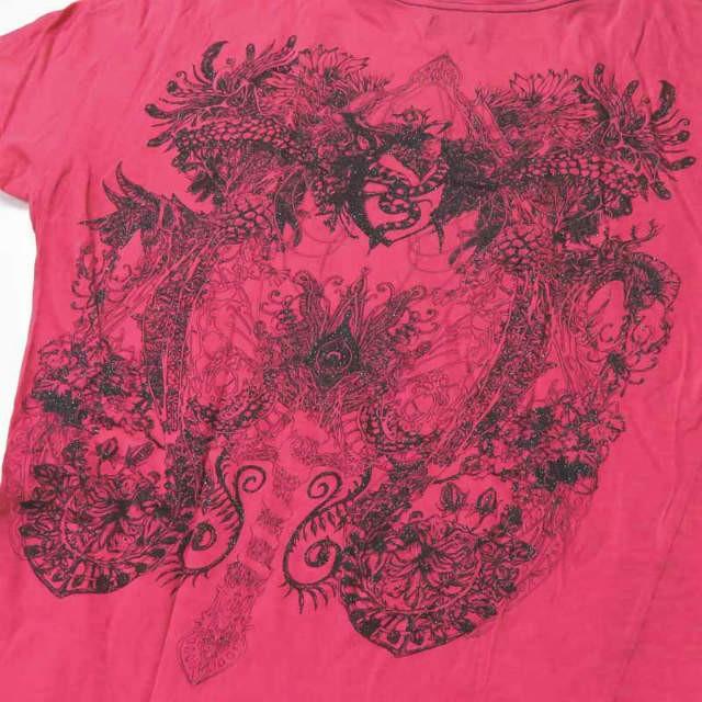 ルグランブルー L.G.B. 日本製 FORBIDDEN FRUIT TEE プリントクルーネックTシャツ FORBIDDEN  FRUIT-1/HSC/M 004FFBF 1 ピンク ラメ 半袖 トップス