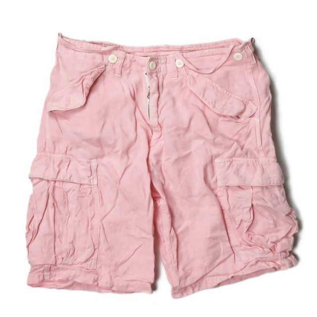 ブレンツ BRENTS ヘンプカーゴショートパンツ M ピンク ショーツ ポケット ミリタリー 麻 リネン ボトムス | 