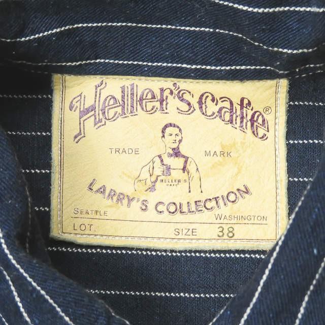 ヘラーズカフェ Heller's cafe 17AW 日本製 BEAMSオーダー会限定 インディゴストライプノンパレイルジャケット 38 インディゴ Gジャン デニム |  | 02