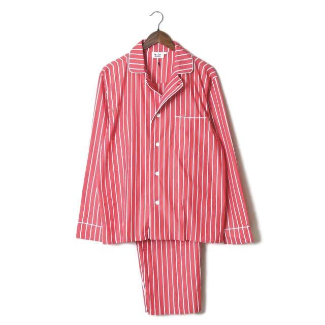 スリーピージョーンズ SLEEPY JONES 19SS ローウェルパジャマ 11-17-0094-477 M レッド ストライプ シャツ イージーパンツ セット | 