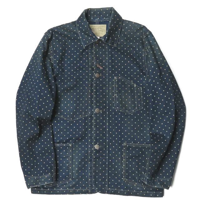 ダブルアールエル ネイビー ドット柄 インディゴ カバーオール ダブルアールエル ネイビー ドット柄 インディゴ カバーオール