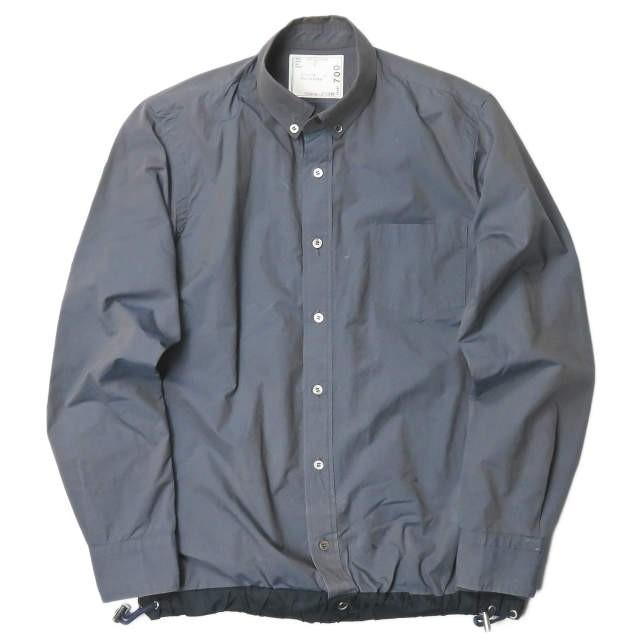 Sacai ドローストリング ネイビー長袖シャツ サイズ1