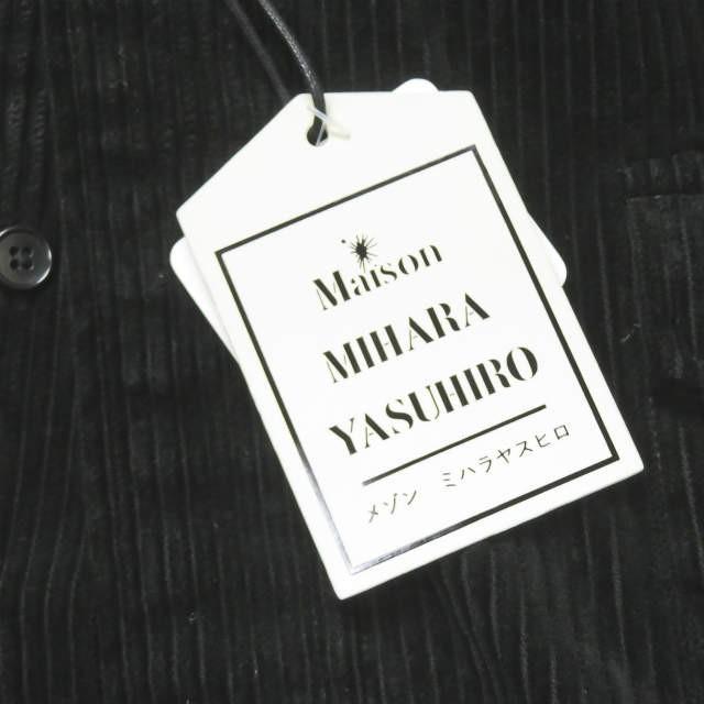 メゾン ミハラヤスヒロ MAISON MIHARA YASUHIRO 19AW 日本製 BIG CORDUROY SHIRTS  ビッグコーデュロイシャツ A03SH211 46 ブラック フード ドッキング