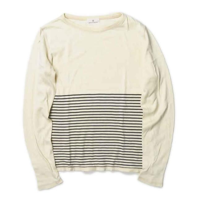 ガーデンズオブパラダイス gardens of paradise 日本製 ボーダーロングスリーブカットソー 1 オフホワイト/ブラック 長袖 Tシャツ トップス | 