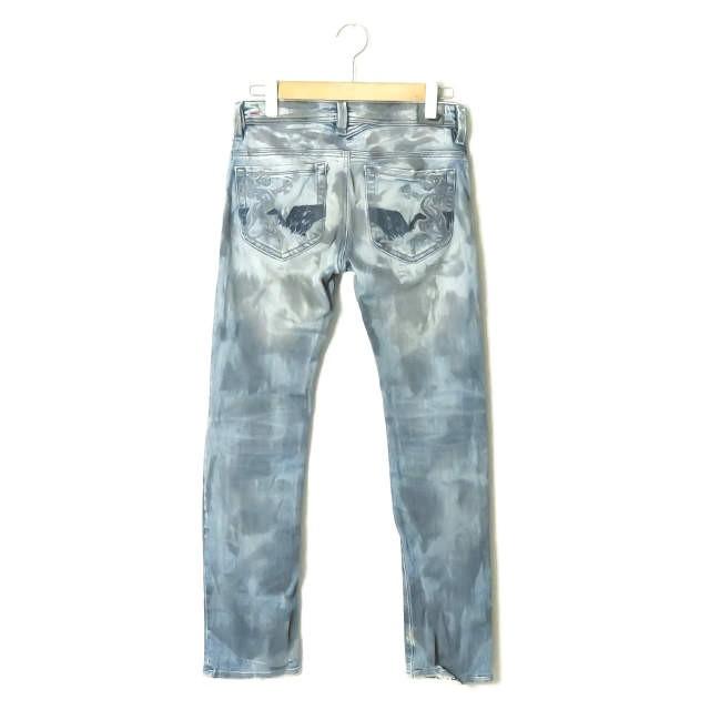 ディーゼル DIESEL イタリア製 THANAZ 0061E STRETCH ペイント加工 スキニーデニムパンツ 27 ブルー 5ポケット ジッパーフライ ボトムス |  | 01