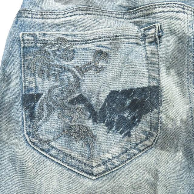 ディーゼル DIESEL イタリア製 THANAZ 0061E STRETCH ペイント加工 スキニーデニムパンツ 27 ブルー 5ポケット ジッパーフライ ボトムス |  | 10