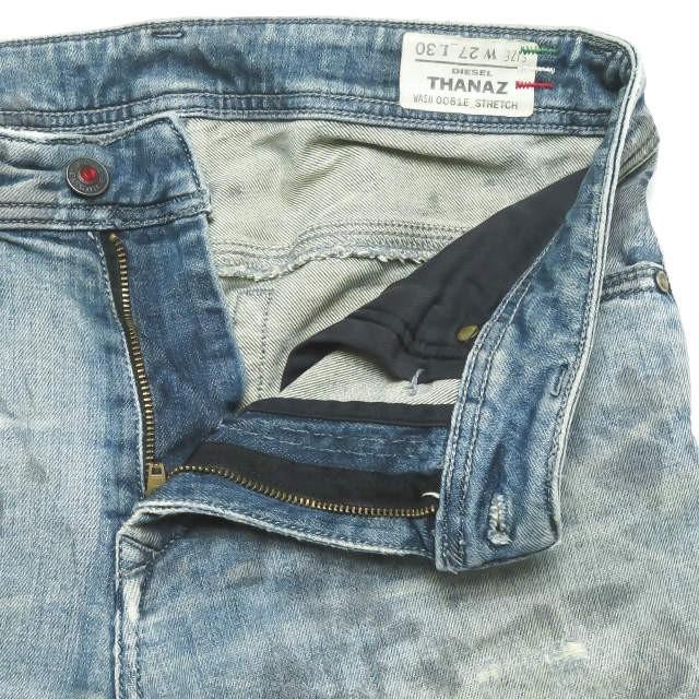 ディーゼル DIESEL イタリア製 THANAZ 0061E STRETCH ペイント加工 スキニーデニムパンツ 27 ブルー 5ポケット ジッパーフライ ボトムス |  | 04