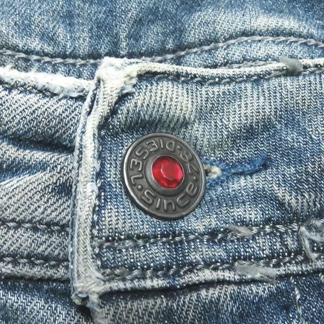 ディーゼル DIESEL イタリア製 THANAZ 0061E STRETCH ペイント加工 スキニーデニムパンツ 27 ブルー 5ポケット ジッパーフライ ボトムス |  | 05