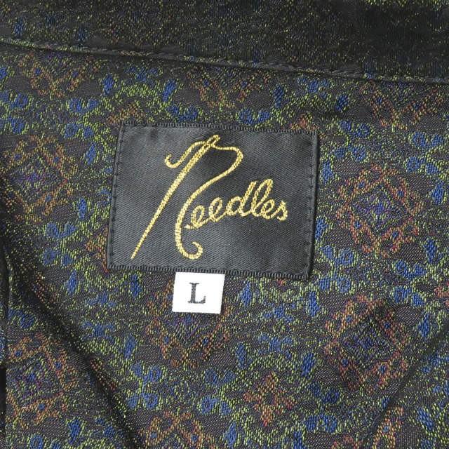 Needles ブラック刺繍シャツ Lサイズ 中古・古着通販】Needles (ニードルズ) Track Crew Neck Shirt