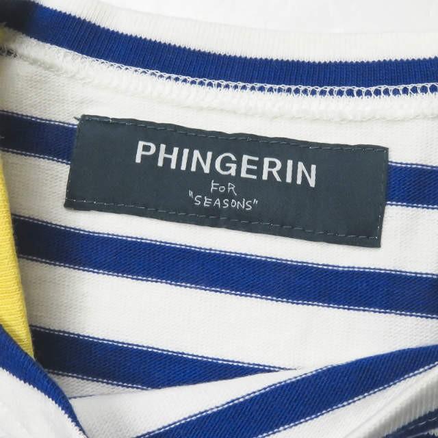 フィンガリン PHINGERIN 日本製 ボーダーボートネックカットソー PD-151-WCS-032 S ホワイト/ブルー 半袖 Tシャツ ポケット トップス |  | 02