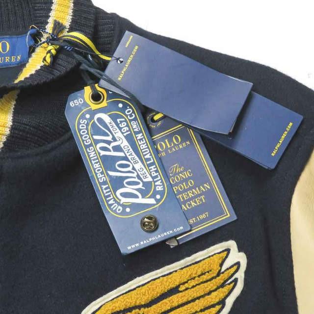 RALPH LAUREN ポロラルフローレン スタジャン ジャンパー 刻印ボタン POLO RALPH LAUREN ポロ ラルフローレン サテン バーシティ