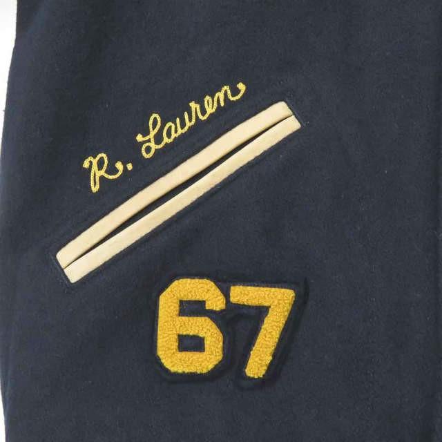 POLO RALPH LAURENウールレザースタジャン ブラック 67刺繍 楽天市場】ポロ ラルフローレン メンズ レザー切替 スタジアム