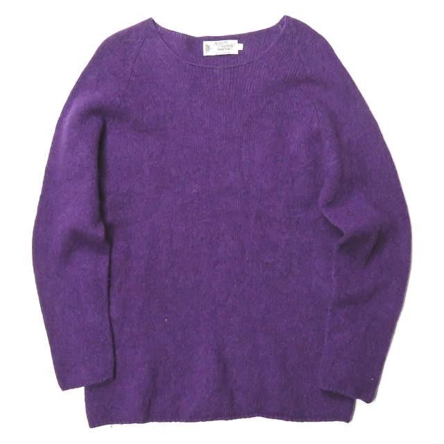 ノアイースターリー NOR' EASTERLY スコットランド製 CREW NECK SWEATER シェットランドウール クルーネックニット 40 パープル セーター トップス | 
