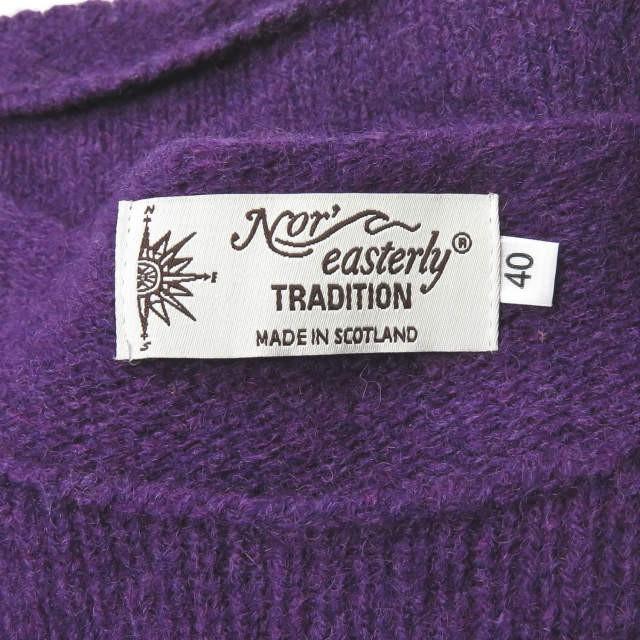 ノアイースターリー NOR' EASTERLY スコットランド製 CREW NECK SWEATER シェットランドウール クルーネックニット 40 パープル セーター トップス |  | 02