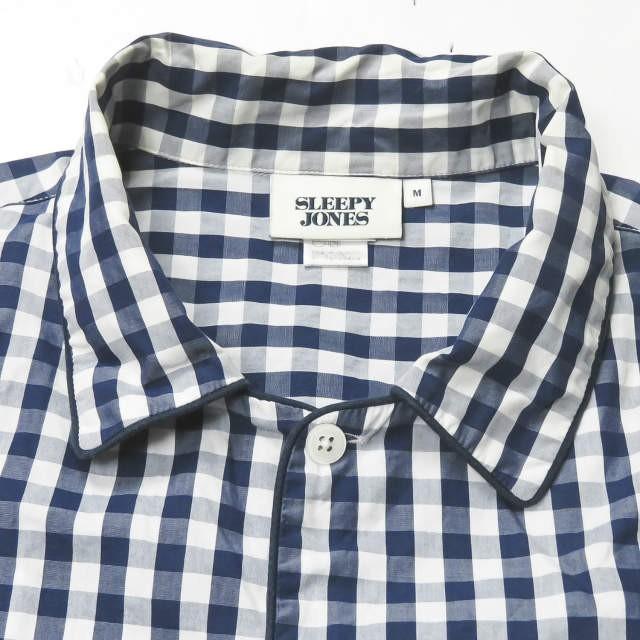 スリーピージョーンズ SLEEPY JONES ギンガムチェックパジャマシャツ 11-11-0895-477 M ネイビー 長袖 パイピング トップス |  | 04