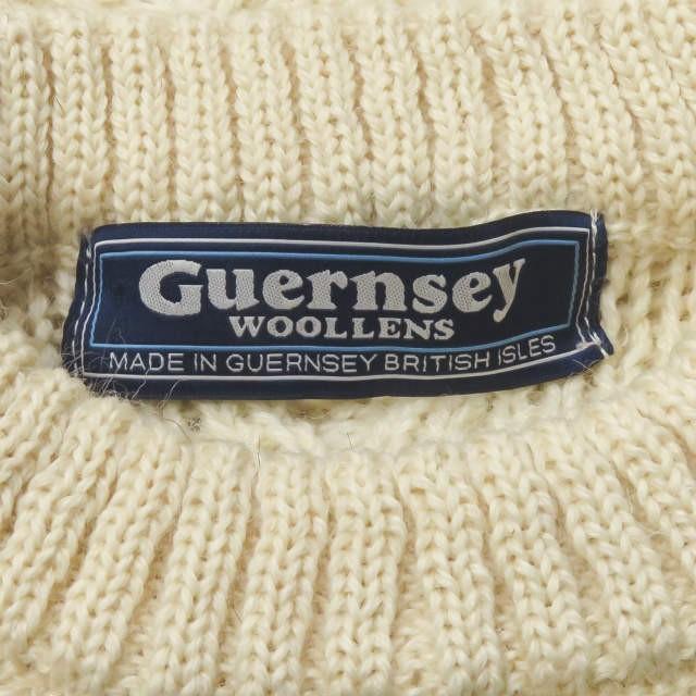 ガンジーウーレンズ GUERNSEY WOOLLENS イギリス製 アラン編み クルーネックニット L ベージュ セーター 長袖 トップス |  | 02