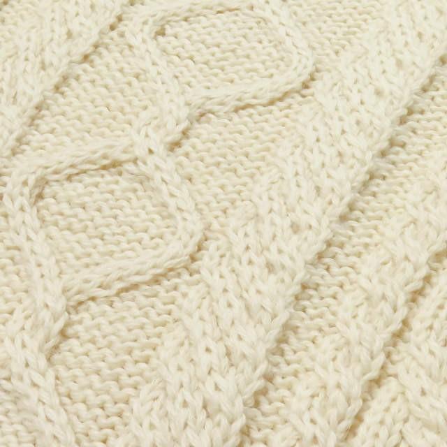 ガンジーウーレンズ GUERNSEY WOOLLENS イギリス製 アラン編み クルーネックニット L ベージュ セーター 長袖 トップス |  | 04