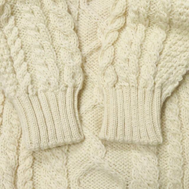 ガンジーウーレンズ GUERNSEY WOOLLENS イギリス製 アラン編み クルーネックニット L ベージュ セーター 長袖 トップス |  | 05