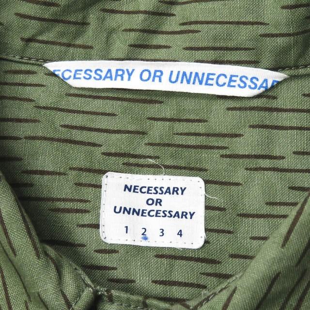 ネセサリーオアアンネセサリー Necessary or unnecessary 19SS 日本製 ITALY レインカモワークシャツ 2 カーキ 長袖 NOUN トップス |  | 02