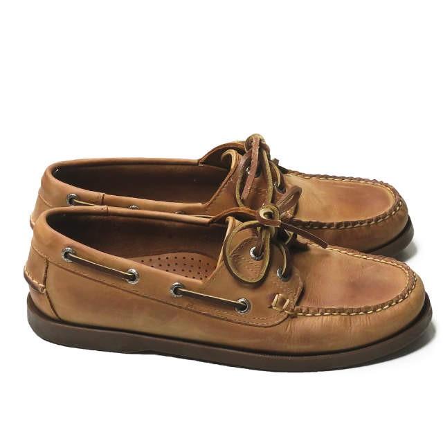 ✨美品 エルエルビーン カスコ ベイ ボート モック レザー デッキシューズ 茶 L.L.BEAN（エルエルビーン） カスコ・ベイ・ボート・モック