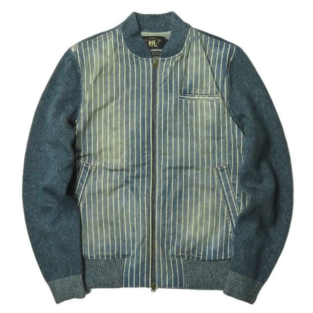 ダブルアールエル RRL INDIGO WABASH BASEBALL JACKET インディゴ