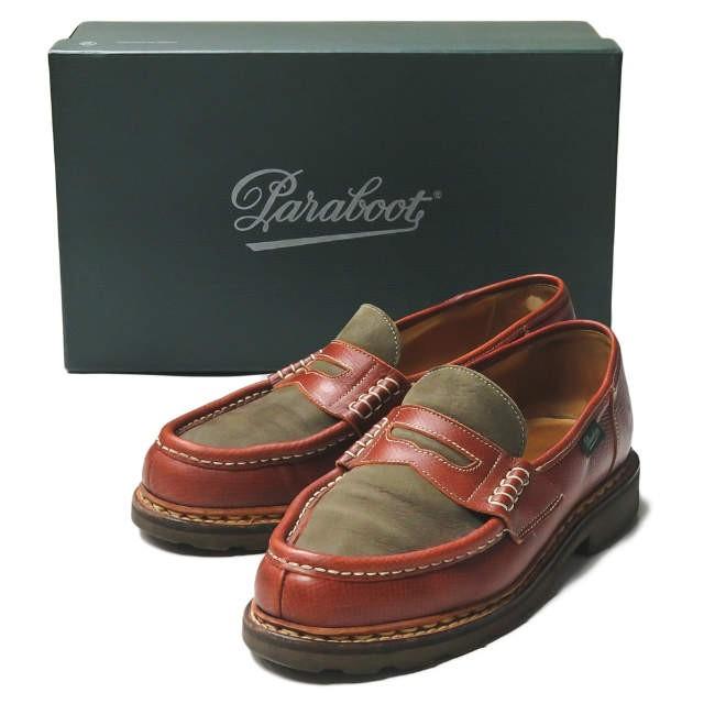 パラブーツ ビームス Paraboot X International Gallery Beams 別注 Reims ランス Uk6 5 25cm ブラウン カーキ バイカラー ペニーローファー コイン Mc Loopヤフーショッピング店 通販 Yahoo ショッピング