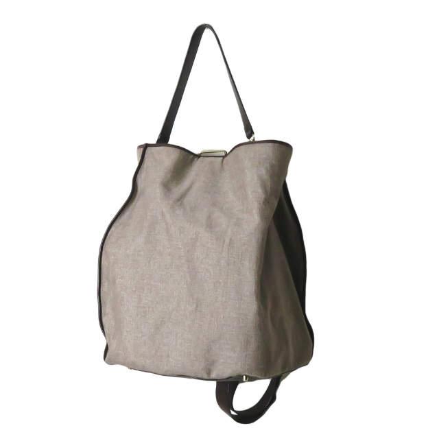 the dilettante x TACASi ザ・ディレッタント タキャシ 別注 レザー切り替え ビッグショルダーバッグ ベージュ バスケット ☆☆mc61060 | 