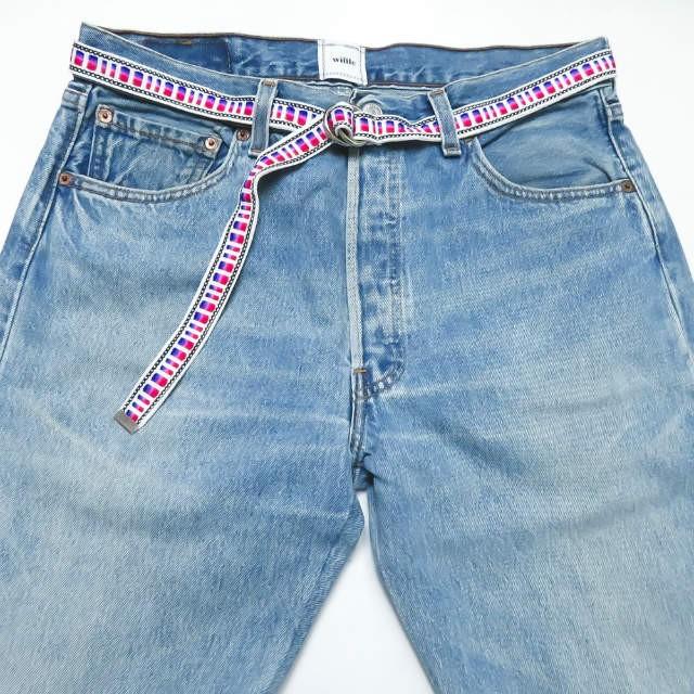 ウィッフル WIFFLE ベルト付き リメイクデニムパンツ 19-SWFFDS-001 L ブルー LEVI'S リーバイス ボトムス |  | 03