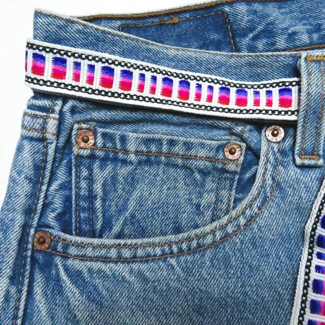 ウィッフル WIFFLE ベルト付き リメイクデニムパンツ 19-SWFFDS-001 L ブルー LEVI'S リーバイス ボトムス |  | 06