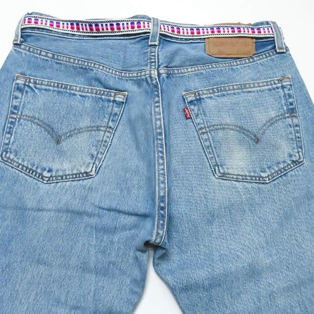 ウィッフル WIFFLE ベルト付き リメイクデニムパンツ 19-SWFFDS-001 L ブルー LEVI'S リーバイス ボトムス |  | 07
