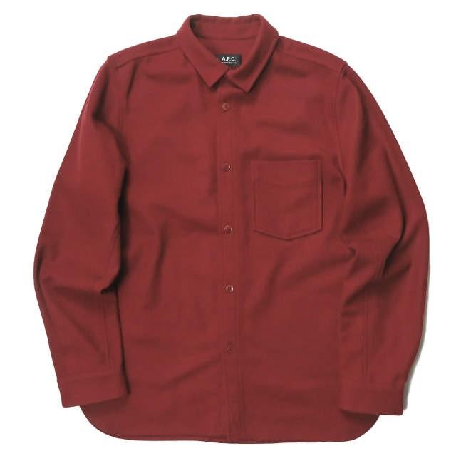 アーペーセー A P C 17aw フランネルウールショートカラーシャツ 1 M ボルドー 長袖 ポケット トップス Mc Loopヤフーショッピング店 通販 Yahoo ショッピング